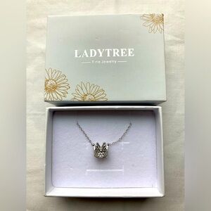Ladytree Fine Jewelry Crown Pendant 16” Sterling Silver Necklace New